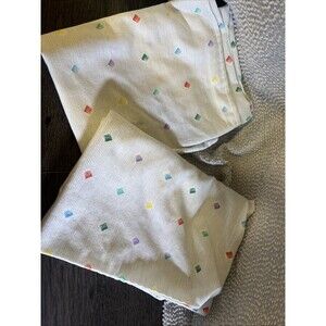 Vtg. 80s 90's Set of 2 Pillowcases Square Dot American Lifestyle Retro